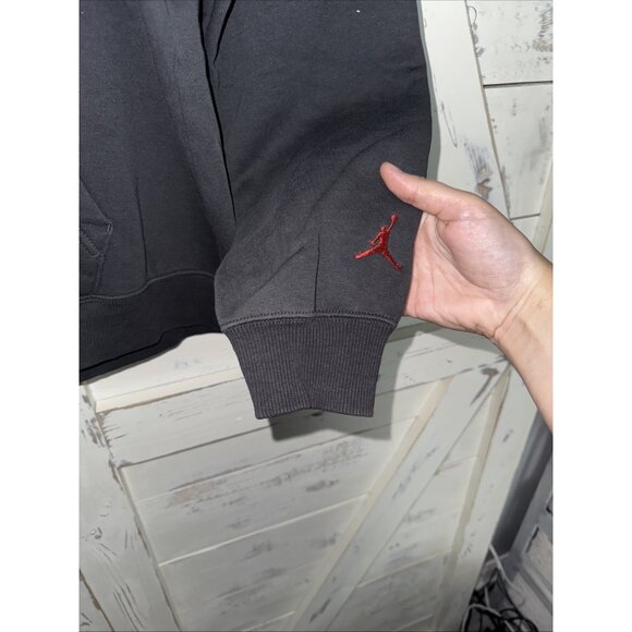 Jordan Gel Oversized Pullover Hoodie Statement Fleece Charcoal 23 Bling Logo M - Picture 9 of 11